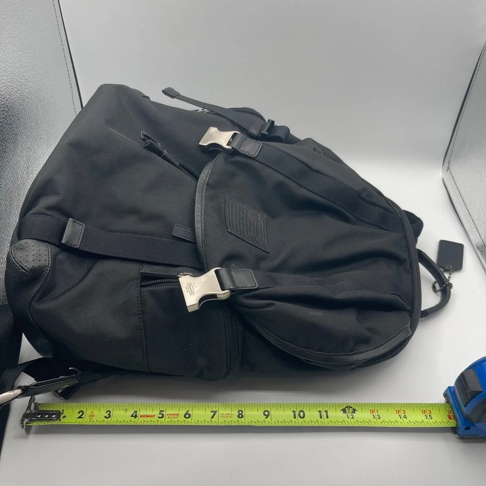 Coach Voyager Black Nylon Leather Trim Backpack Rucksack Travel Laptop Bag Gorp